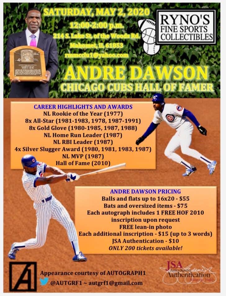 Andre Dawson to sign autographs in Mahomet - Mahomet Daily