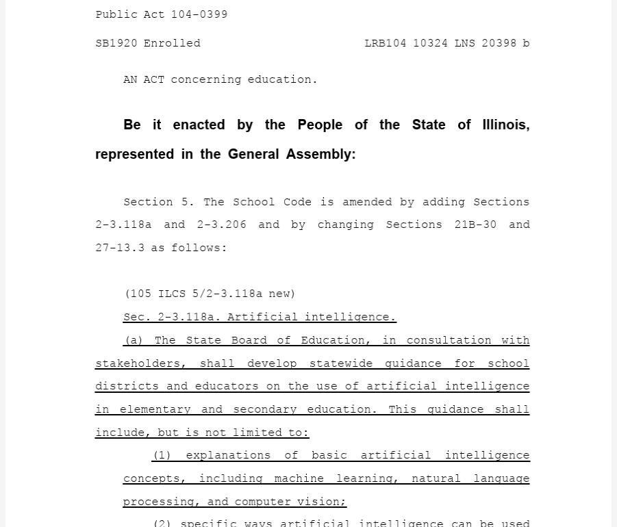 Illinois Enacts AI Education Laws to Protect Students and Preserve Human Teaching